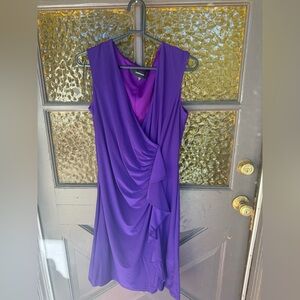 R&M Richards Vibrant Purple Asymmetrical Dress